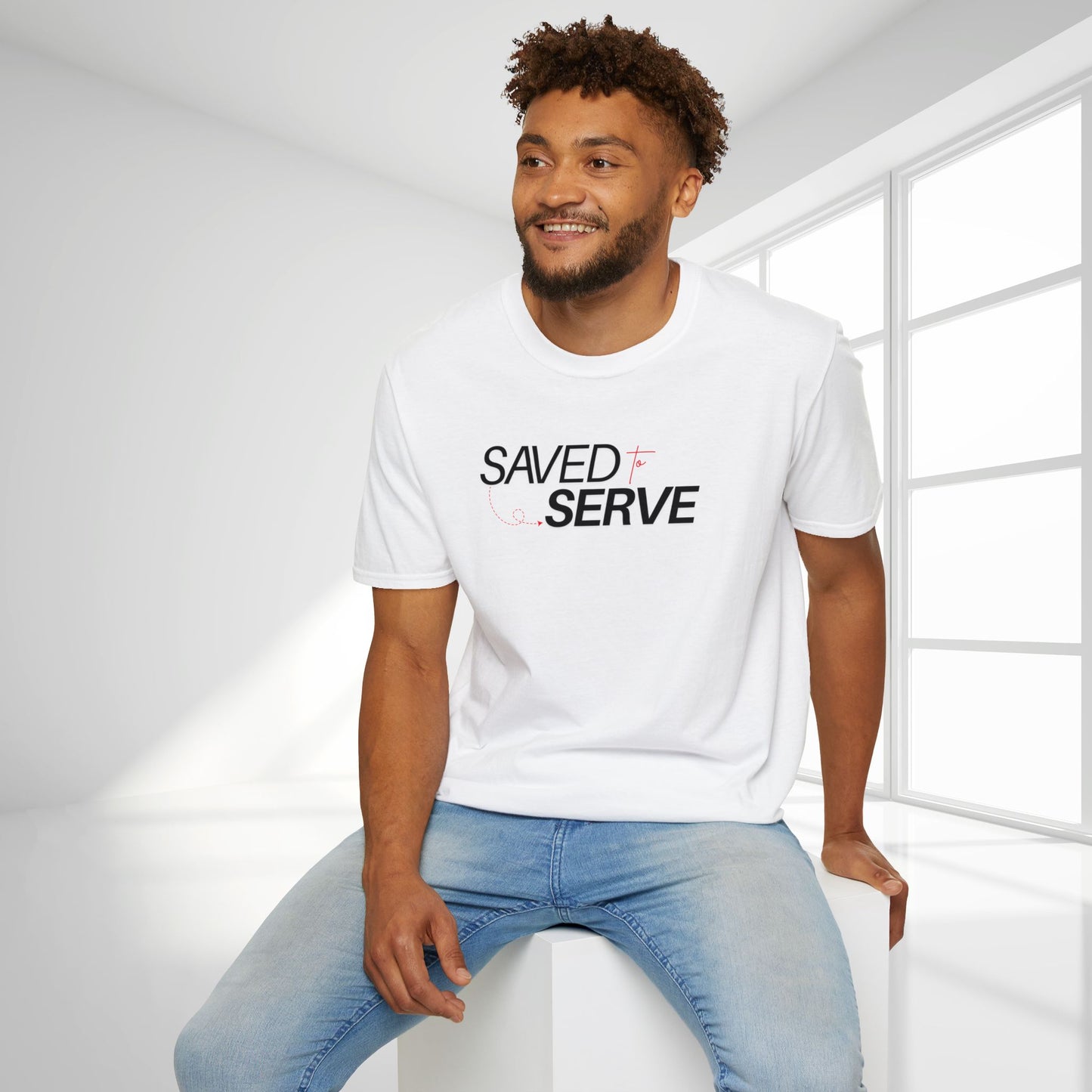 Saved to Serve - We Serve 'Cause We Are Saved Softstyle T-shirt - Trendy  Christian Tee