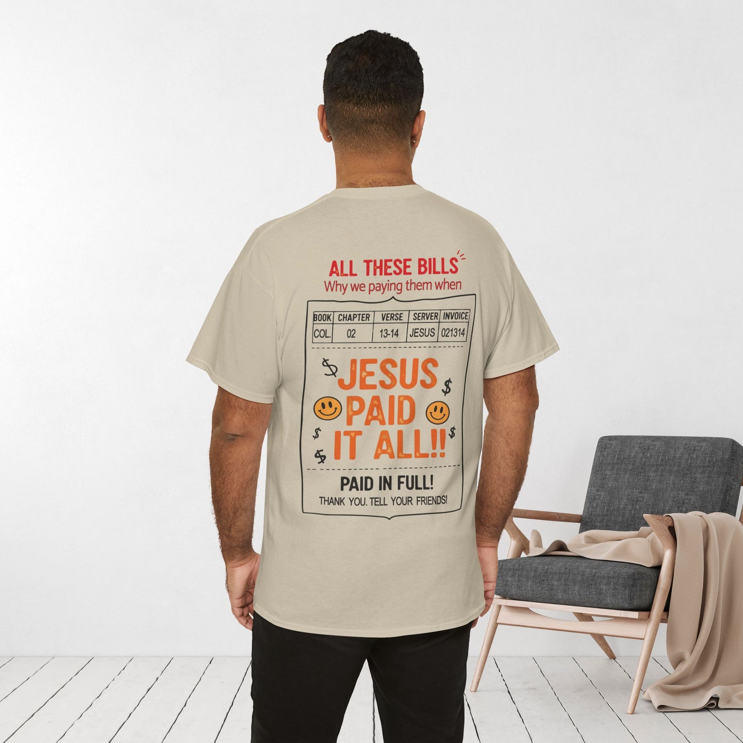 Jesus Paid It All Heavy Cotton Tee