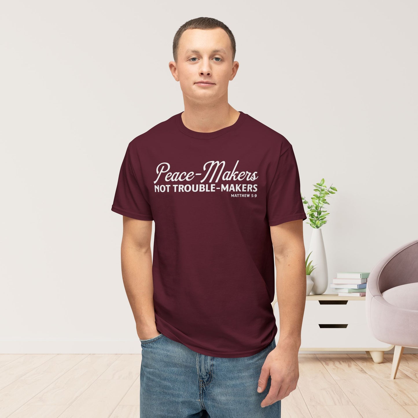 Peace-Makers, Not Trouble-Makers Unisex HD Cotton Tee
