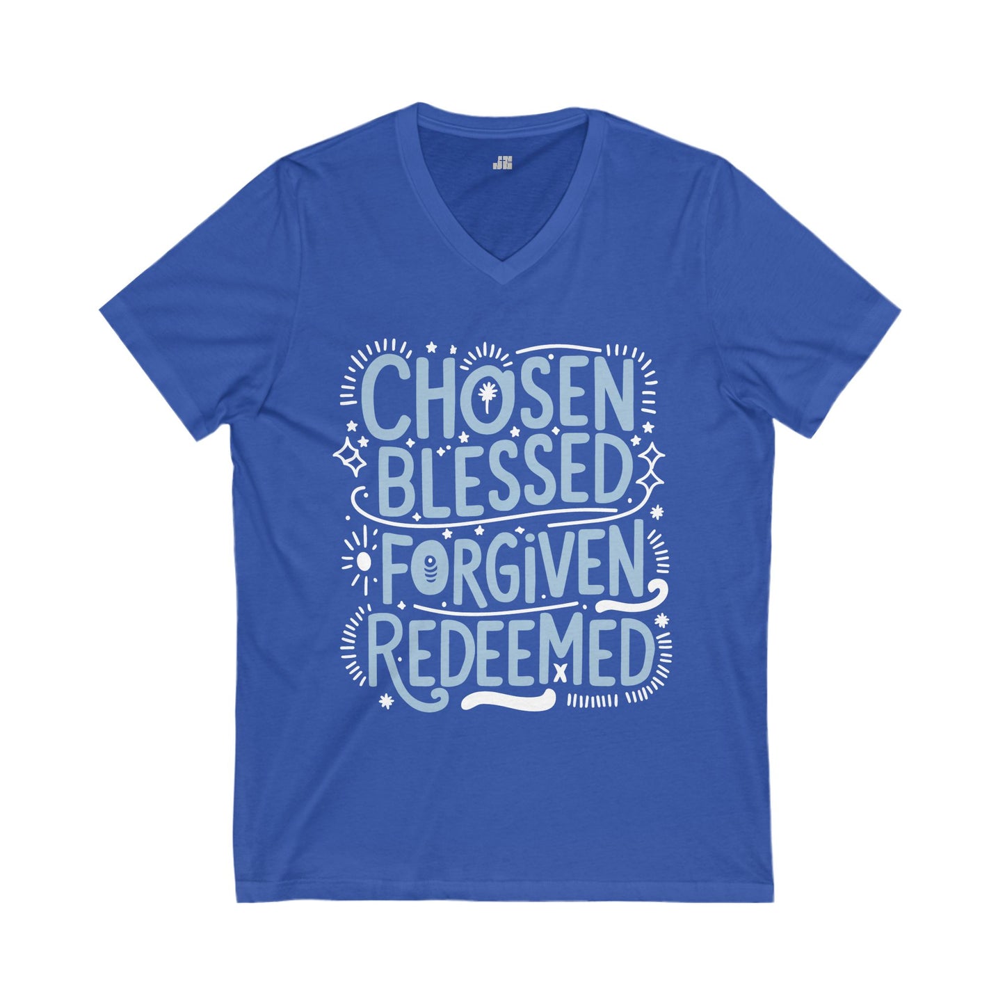 Chosen Blessed Forgiven Redeemed V-Neck Tee