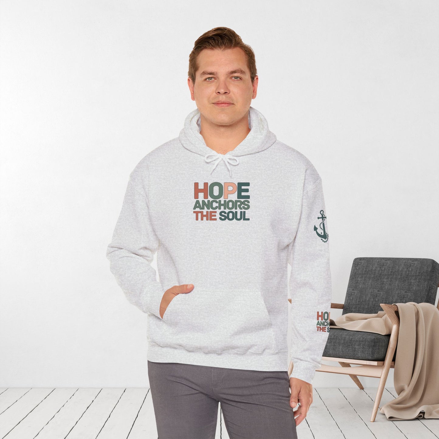 Hope Anchors the Soul Hoodie -  Hebrews 6:19 Bible Verse Christian Hoodie
