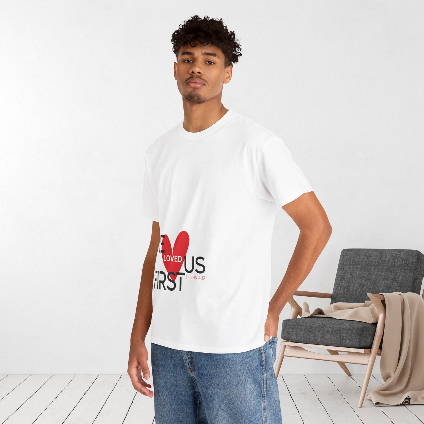 He Loved Us First Heavy Cotton Tee