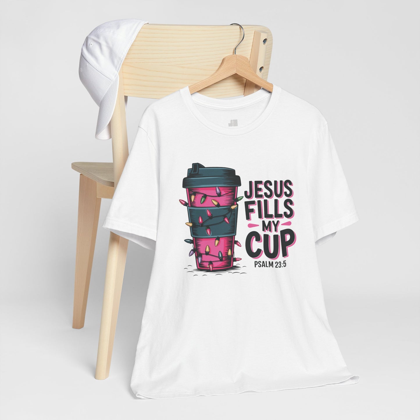 Jesus Fills My Cup Soft Cotton Tee - Holiday Christian Shirt