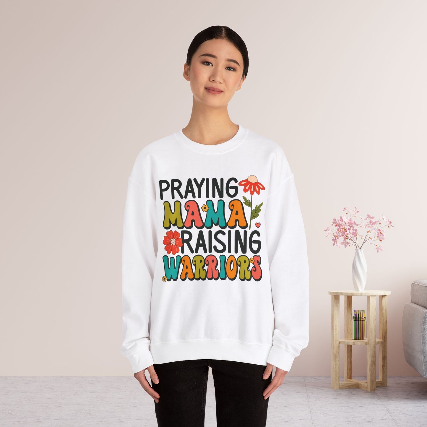 Praying Mama Raising Warriors Sweatshirt - Christian Mom Sweatshirt