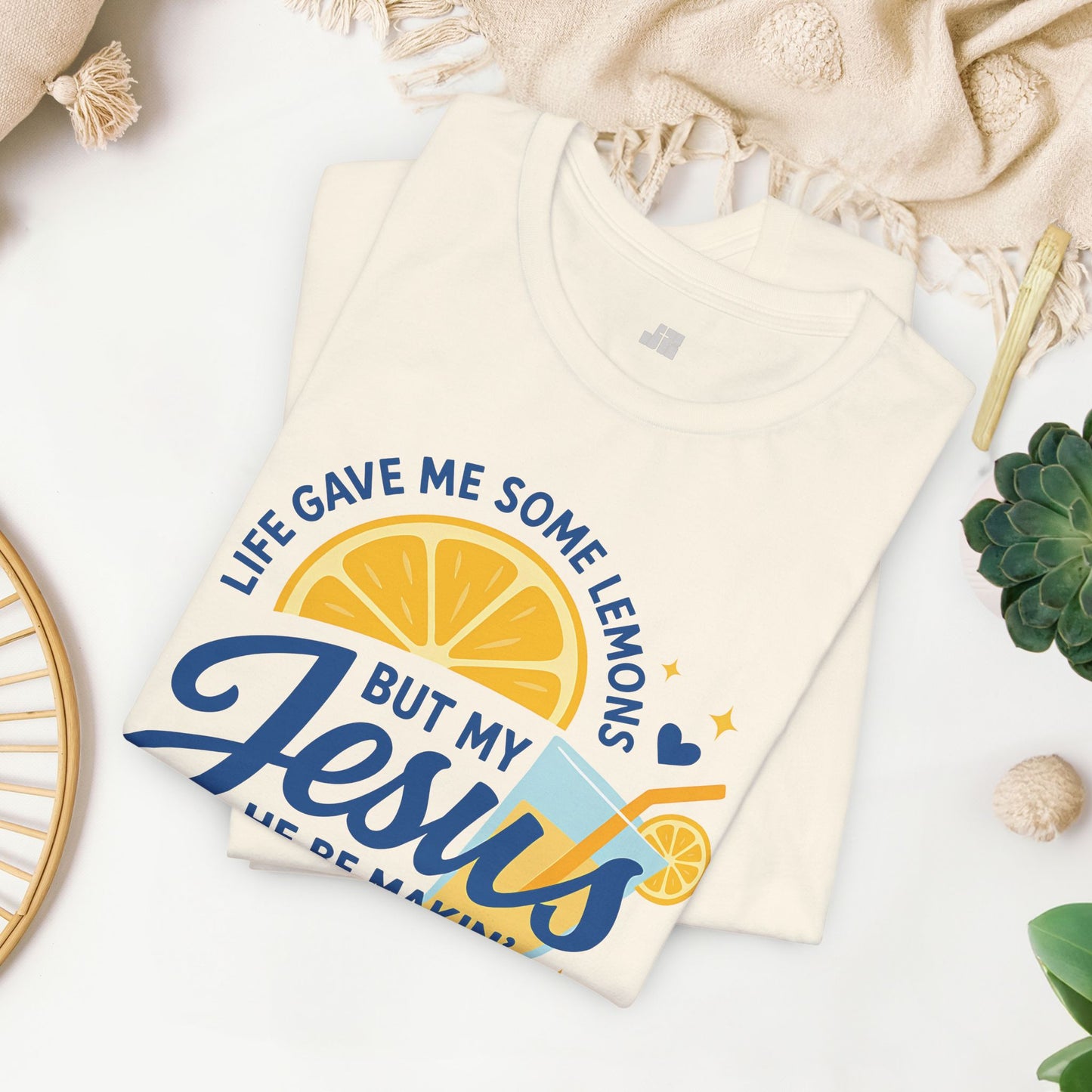Life Gave Me Lemons But My Jesus Makes Lemonade Soft Cotton Tee
