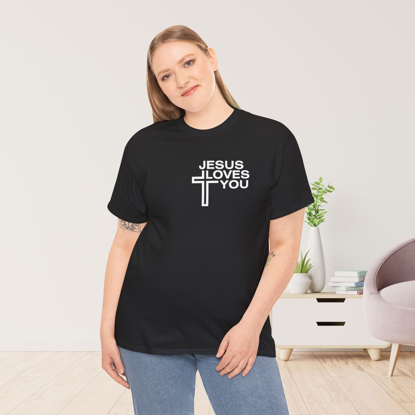 Jesus Loves You Heavy Cotton Tee