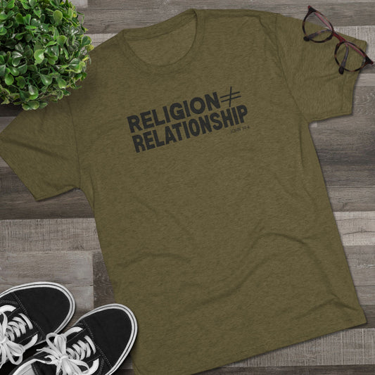 Religion ≠ Relationship Unisex Tri-Blend Crew Tee