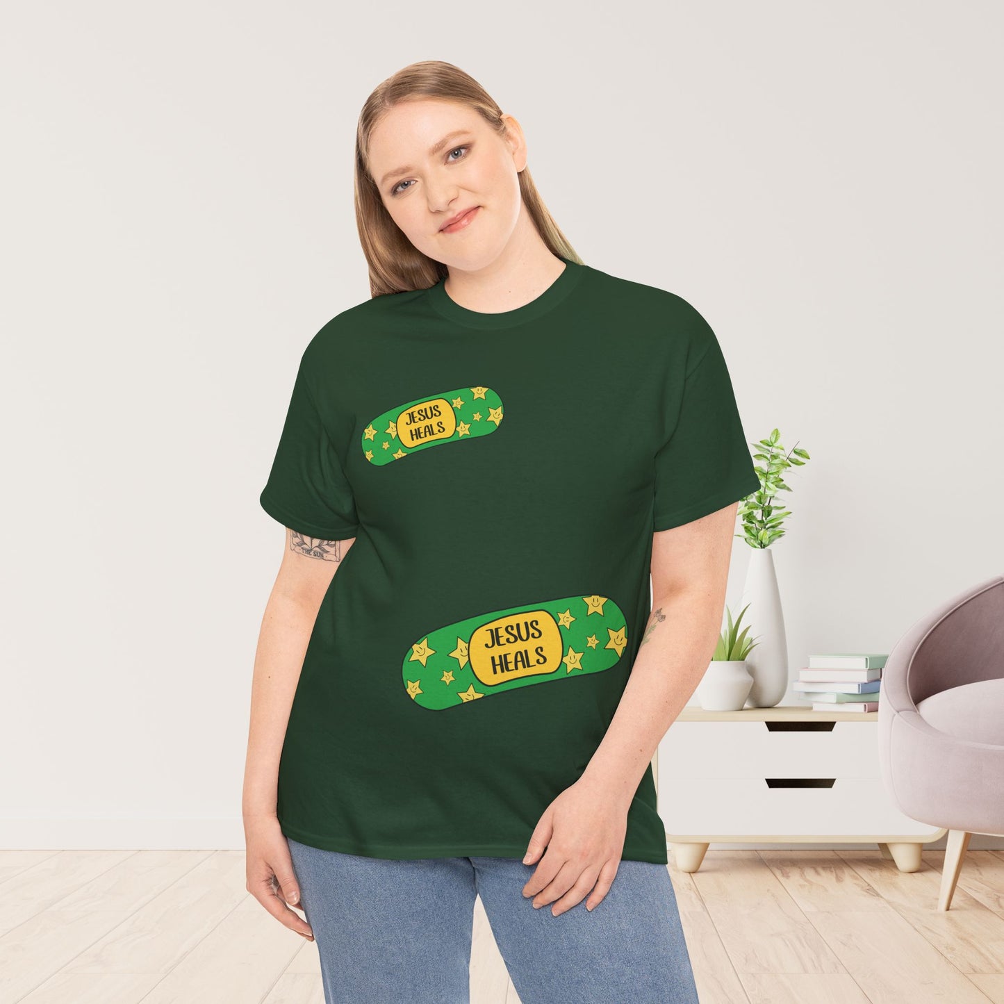 Jesus Heals Heavy Cotton Tee