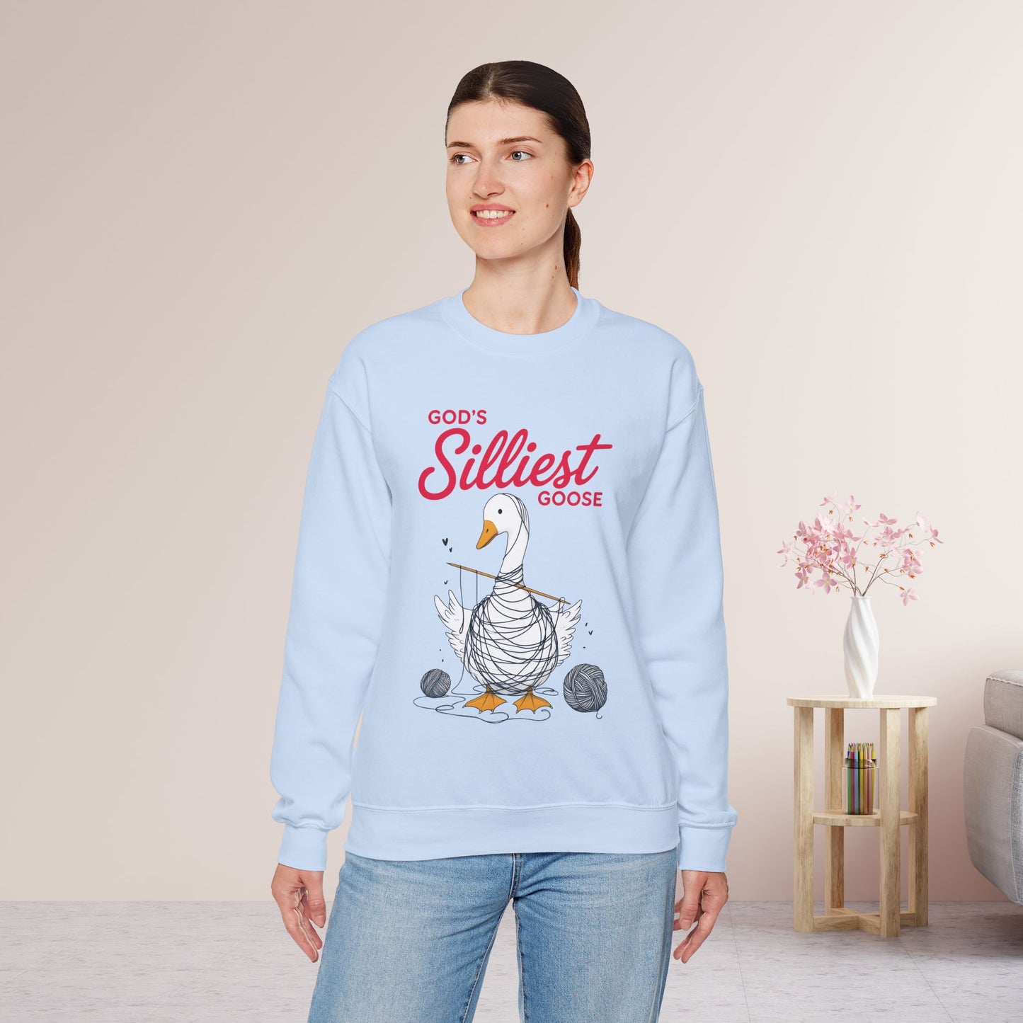 God's Silliest Goose Sweatshirt - Christian Crewneck Pullover