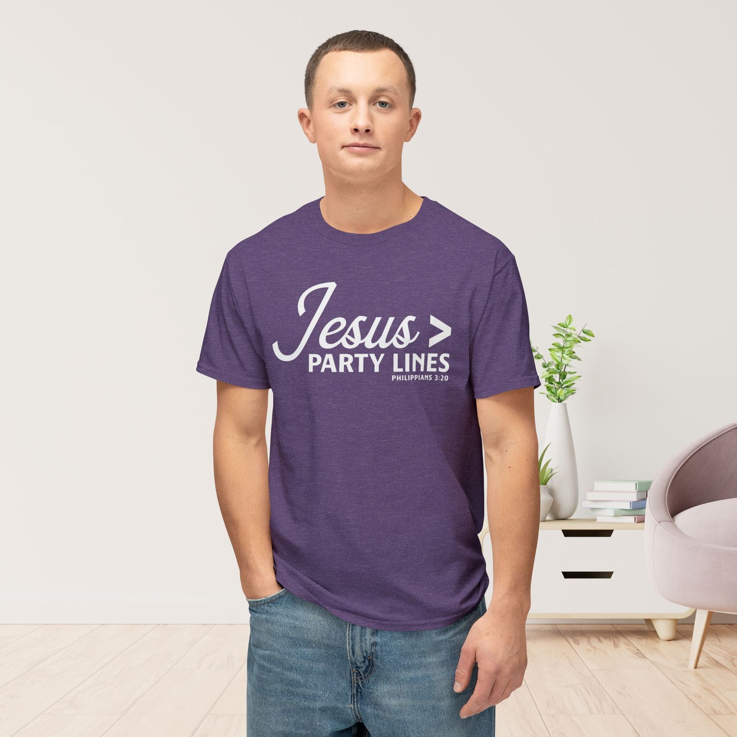 Jesus > Party Lines Unisex HD Cotton Tee