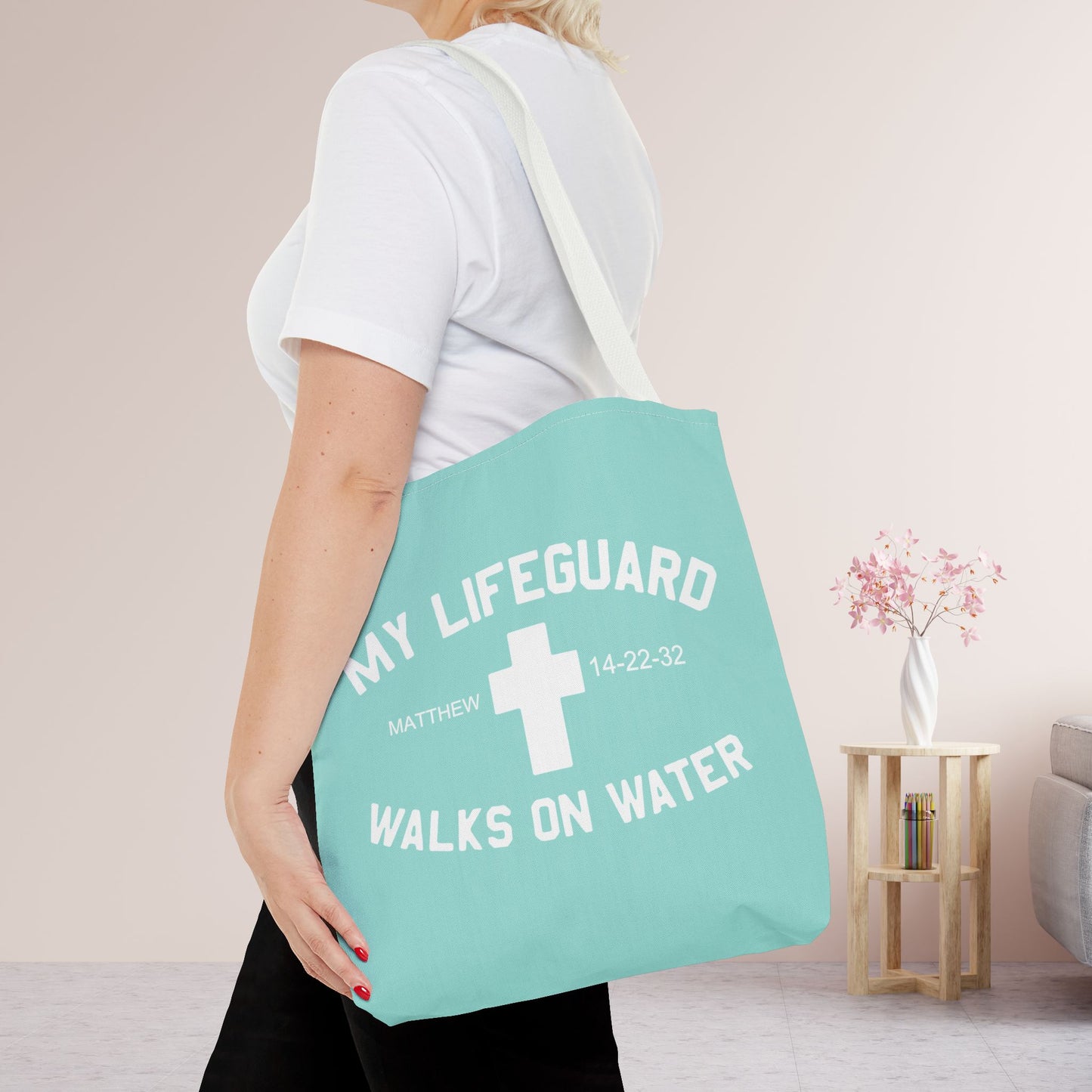 My Lifeguard Walks on Water Tote Bag - 16"