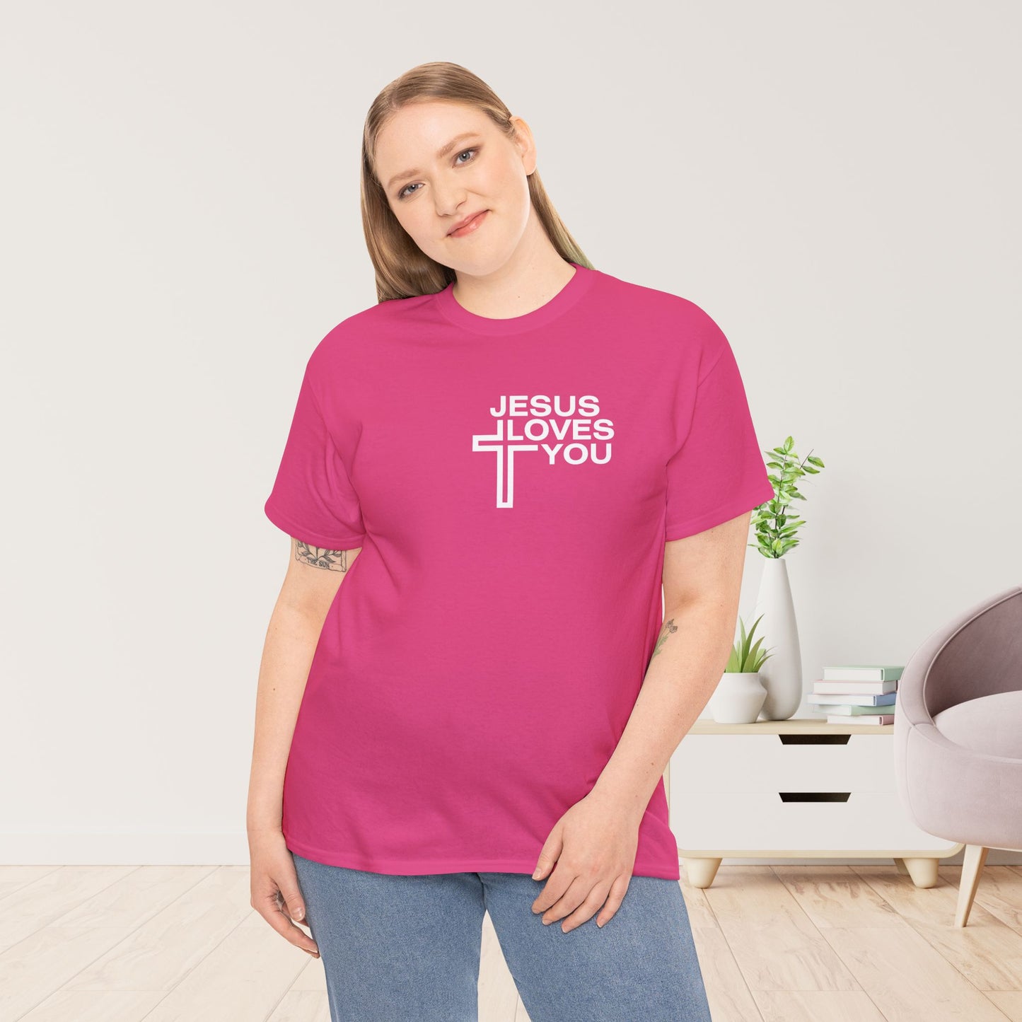 Jesus Loves You Heavy Cotton Tee