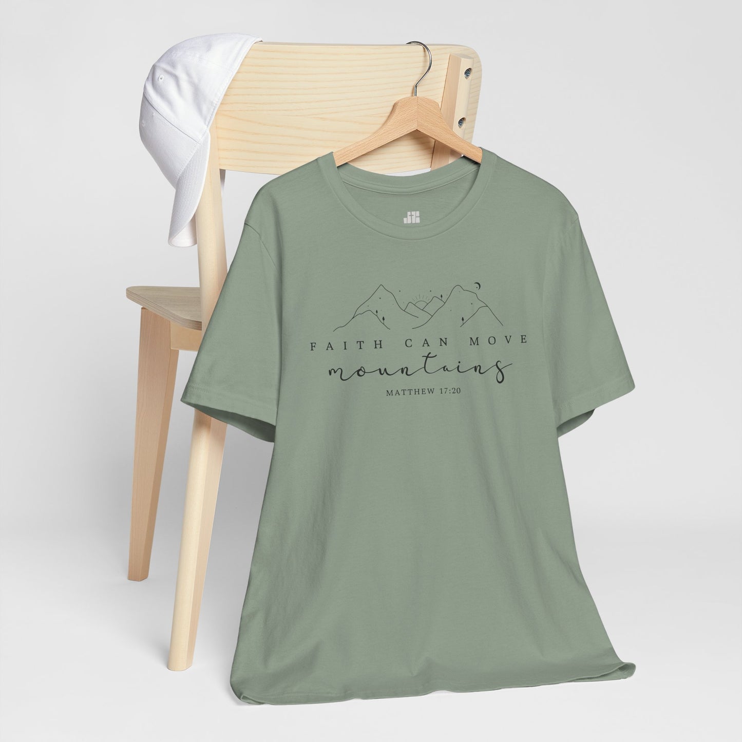 Faith Can Move Mountains Soft Cotton Tee - Matthew 17:20 Bible Verse Shirt