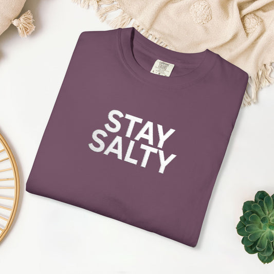 Embroidered Stay Salty Comfort Colors Shirt