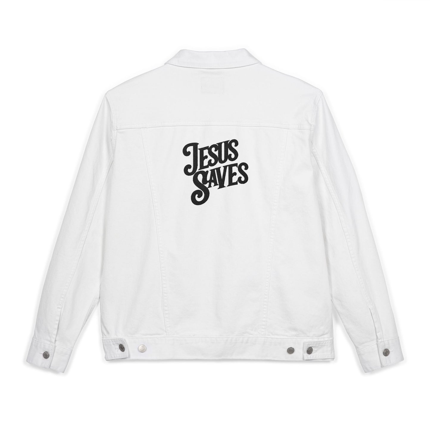 Embroidered Jesus Saves Unisex Denim Jacket