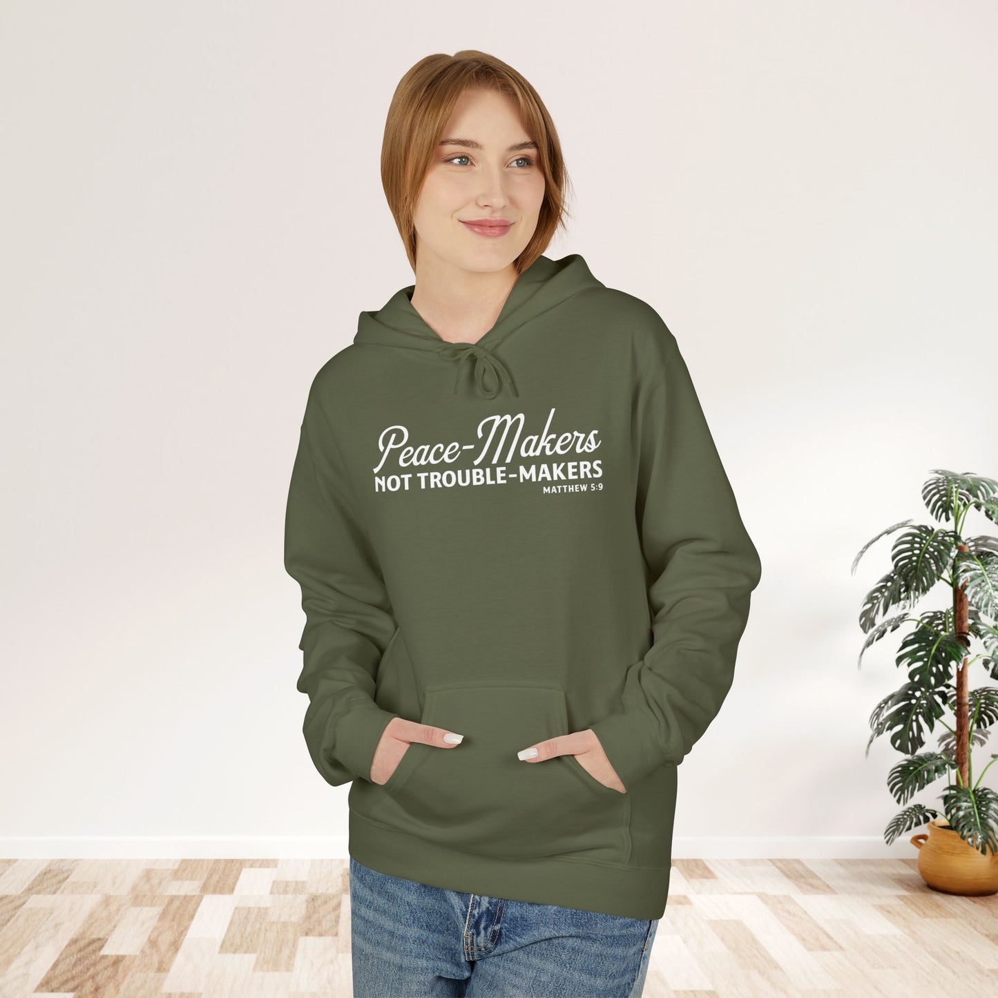 Peace-Makers, Not Trouble-Makers Unisex Midweight Hoodie
