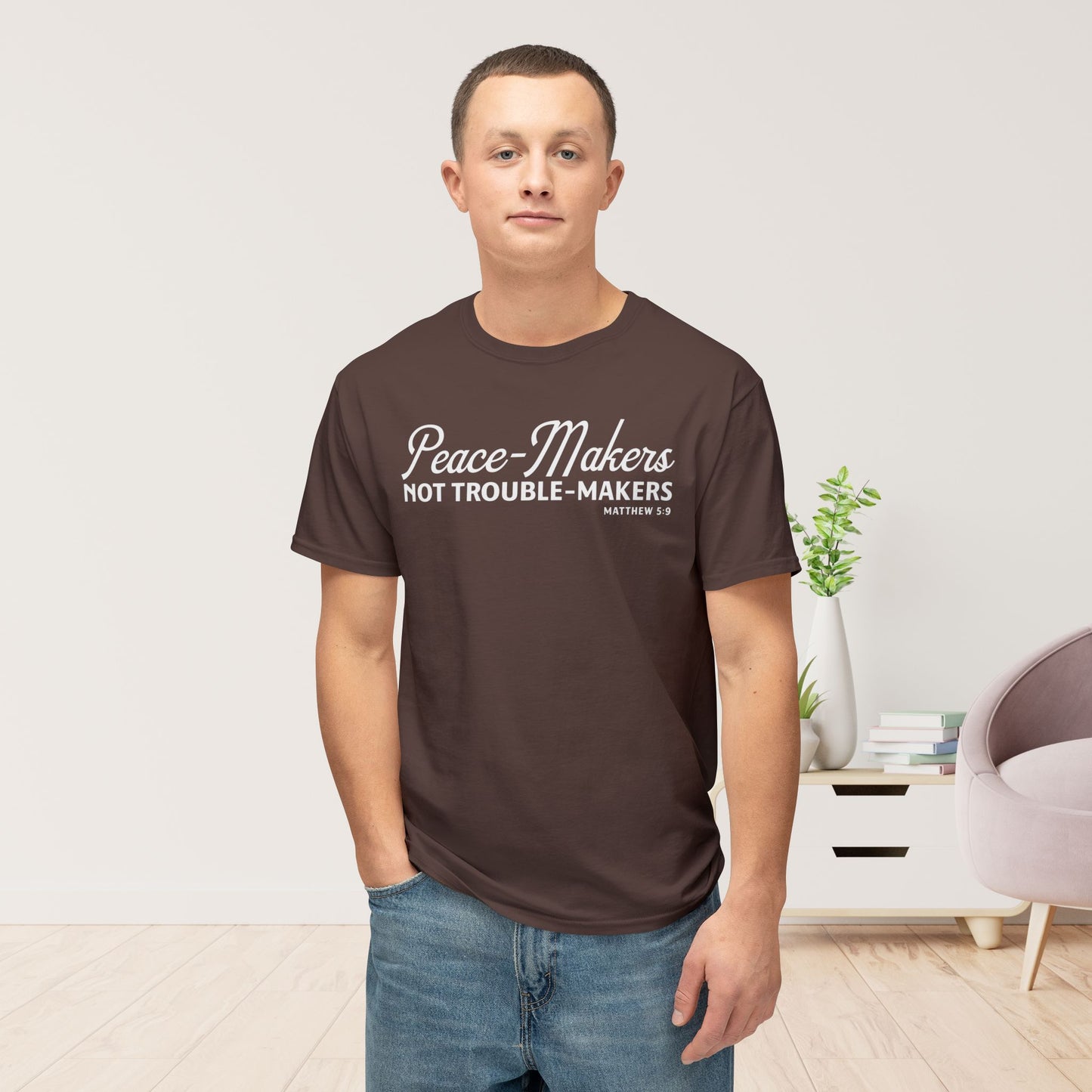 Peace-Makers, Not Trouble-Makers Unisex HD Cotton Tee