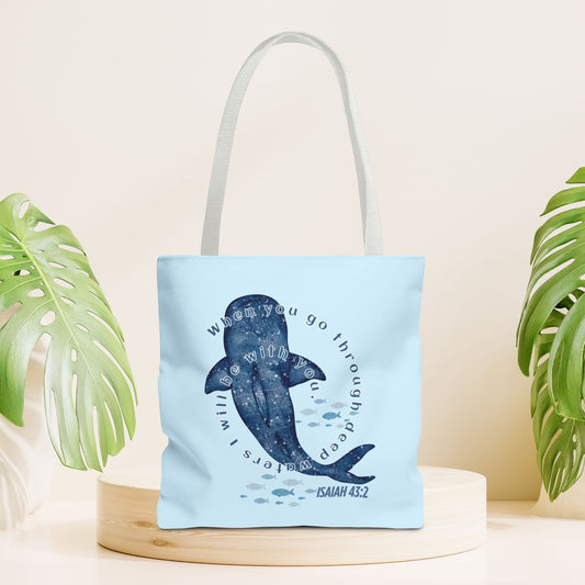 When You Go Through Deep Waters Tote Bag - Christian Tote Bag