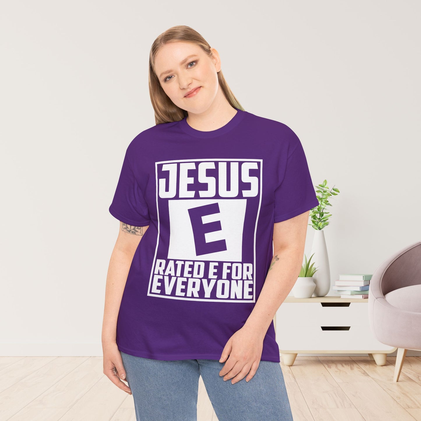 Jesus Rated E for Everyone Heavy Cotton Tee