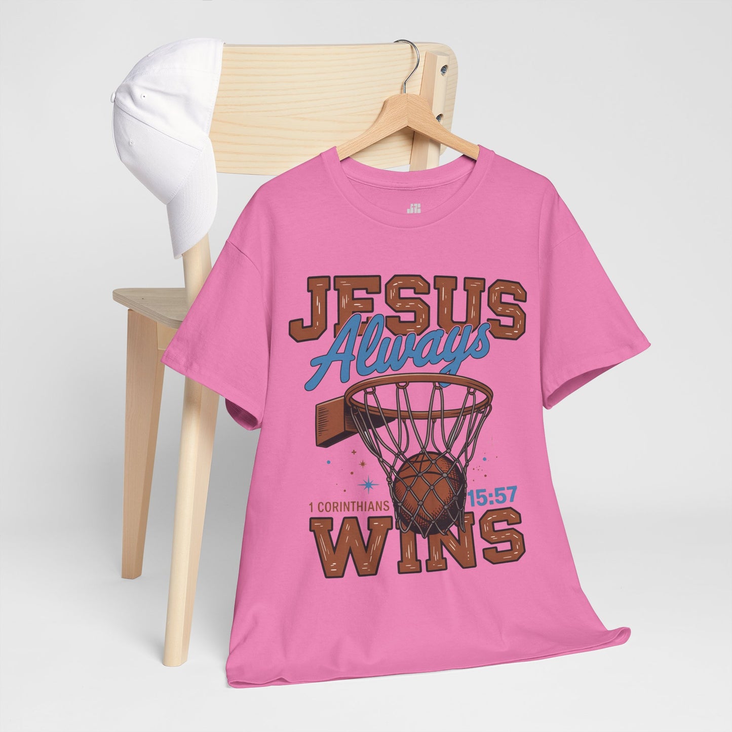 Jesus Always Wins Heavy Cotton Tee