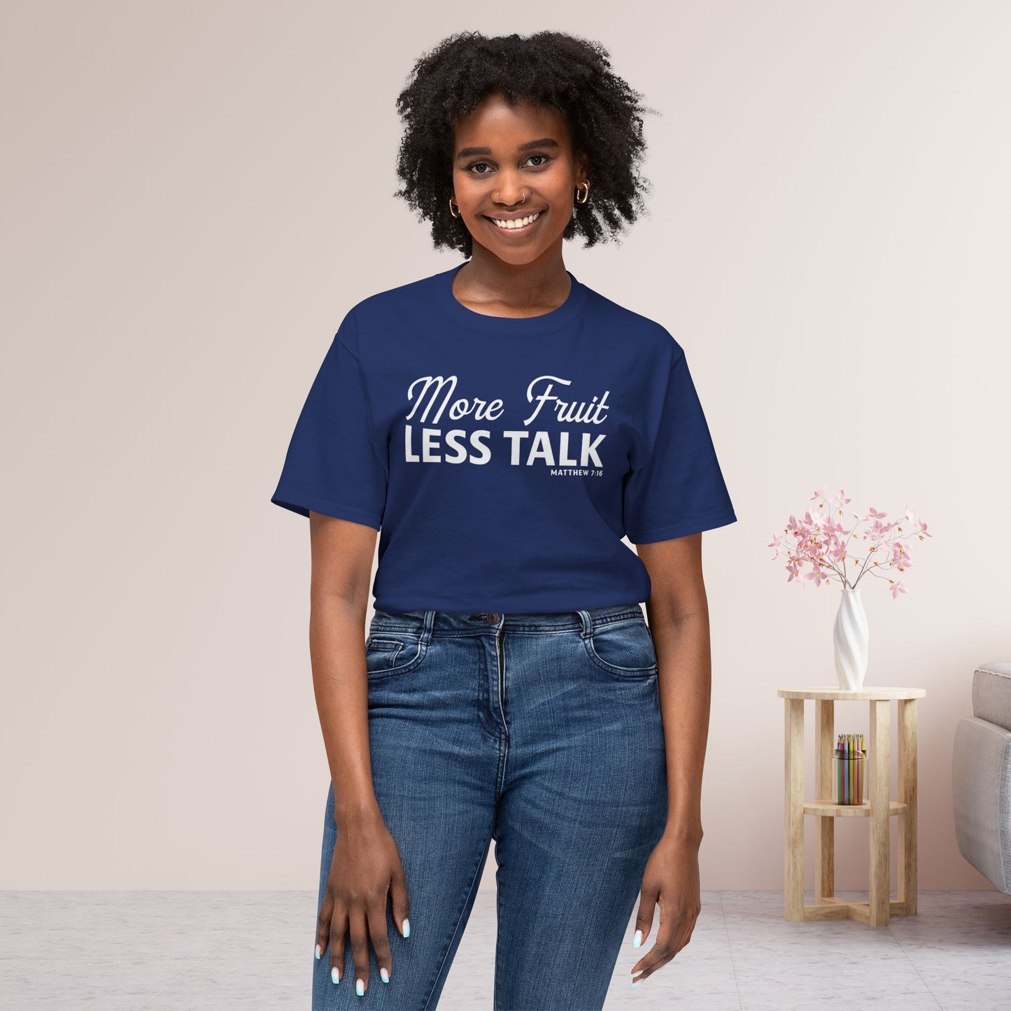 More Fruit, Less Talk Unisex HD Cotton Tee