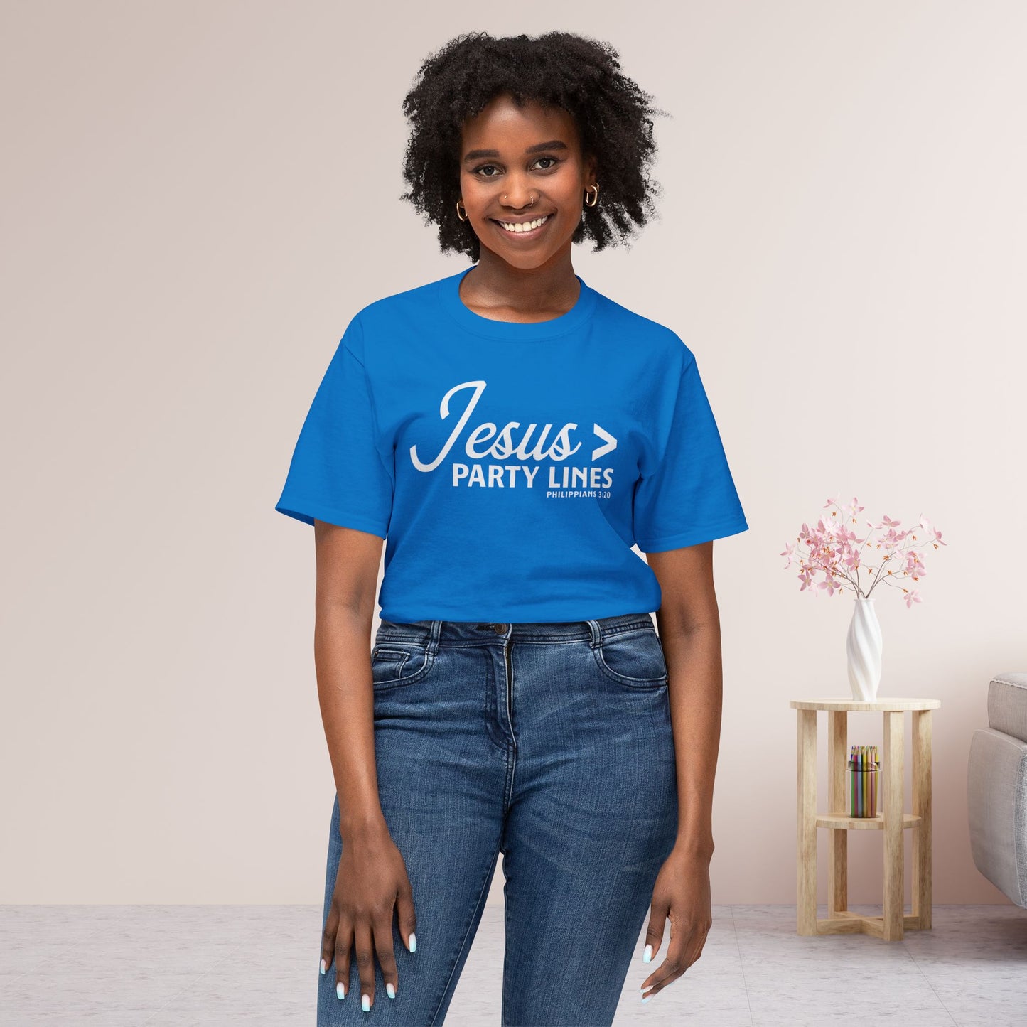 Jesus > Party Lines Unisex HD Cotton Tee