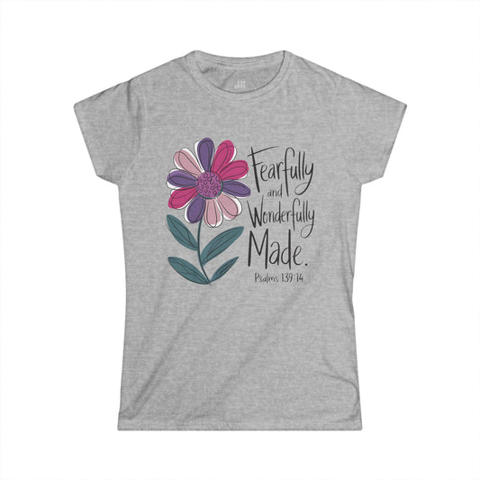 Christian Women's Fearfully and Wonderfully Made Softstyle T-shirt