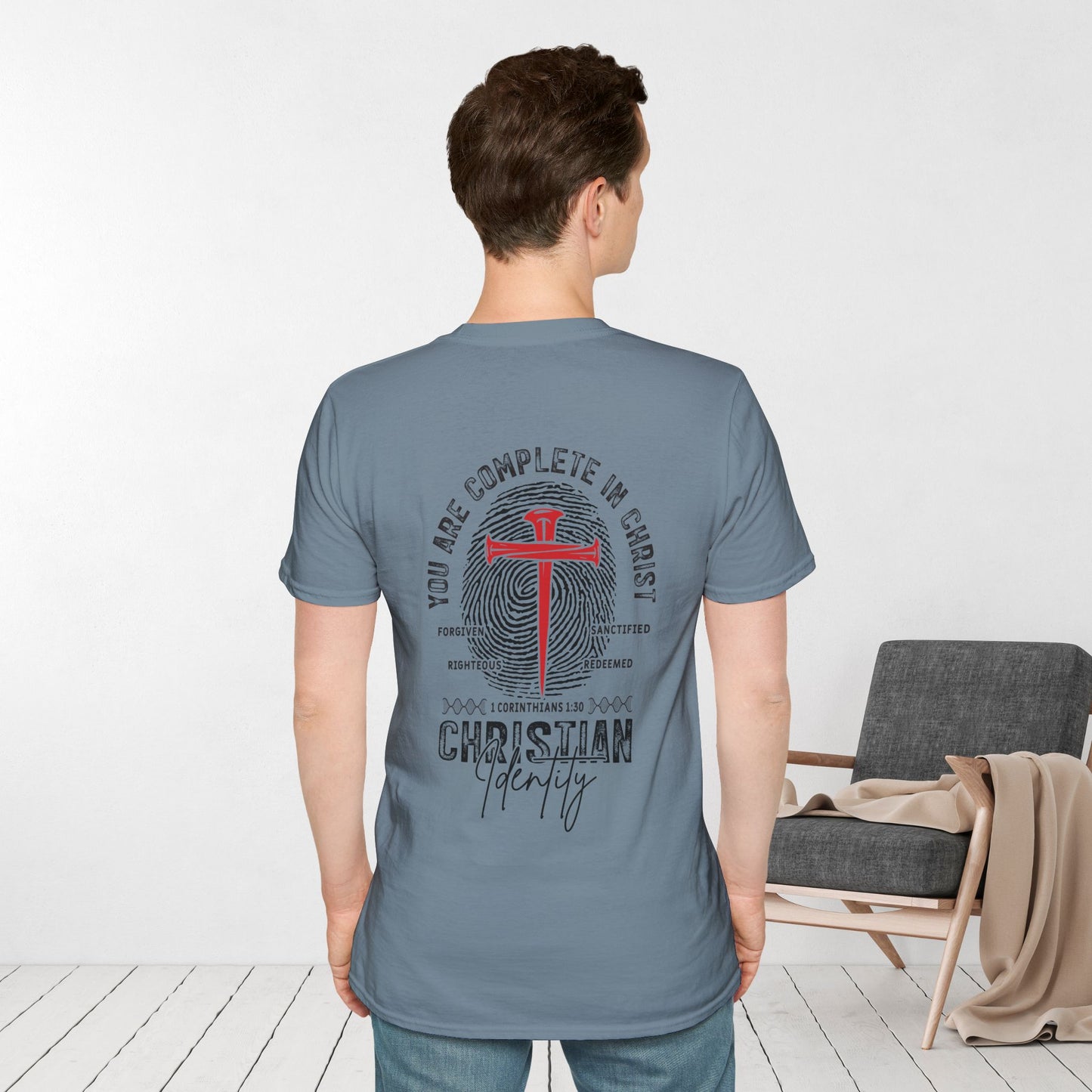 You Are Complete in Christ Softstyle T-shirt - 1 Corinthians 1:30