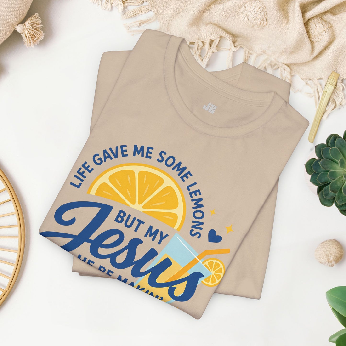 Life Gave Me Lemons But My Jesus Makes Lemonade Soft Cotton Tee