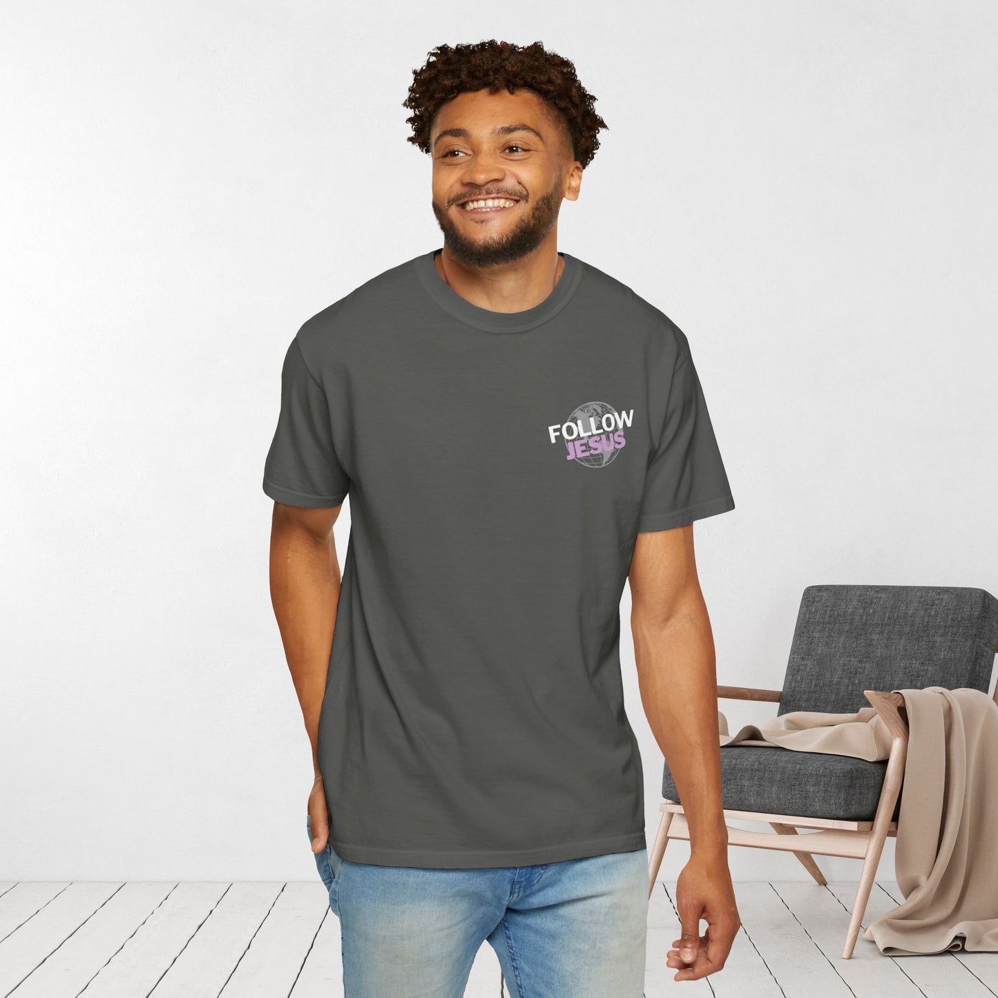 Jesus is the Light of the World Comfort Colors Shirt - John 8:12 Bible Verse Christian Shirt