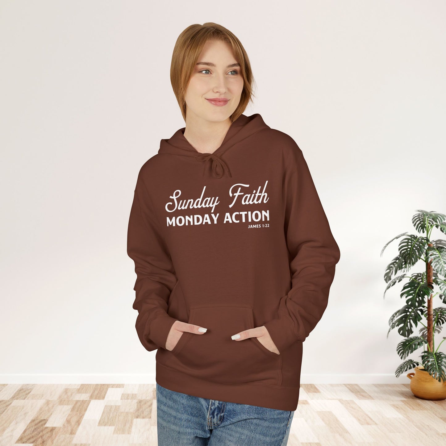 Sunday Faith. Monday Action Unisex Midweight Hoodie