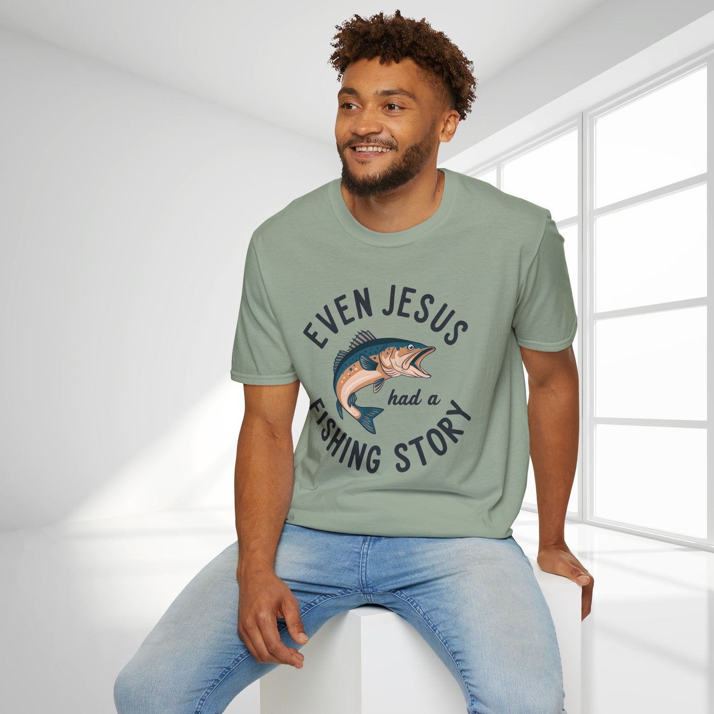 Even Jesus Had A Fishing Story Softstyle T-shirt