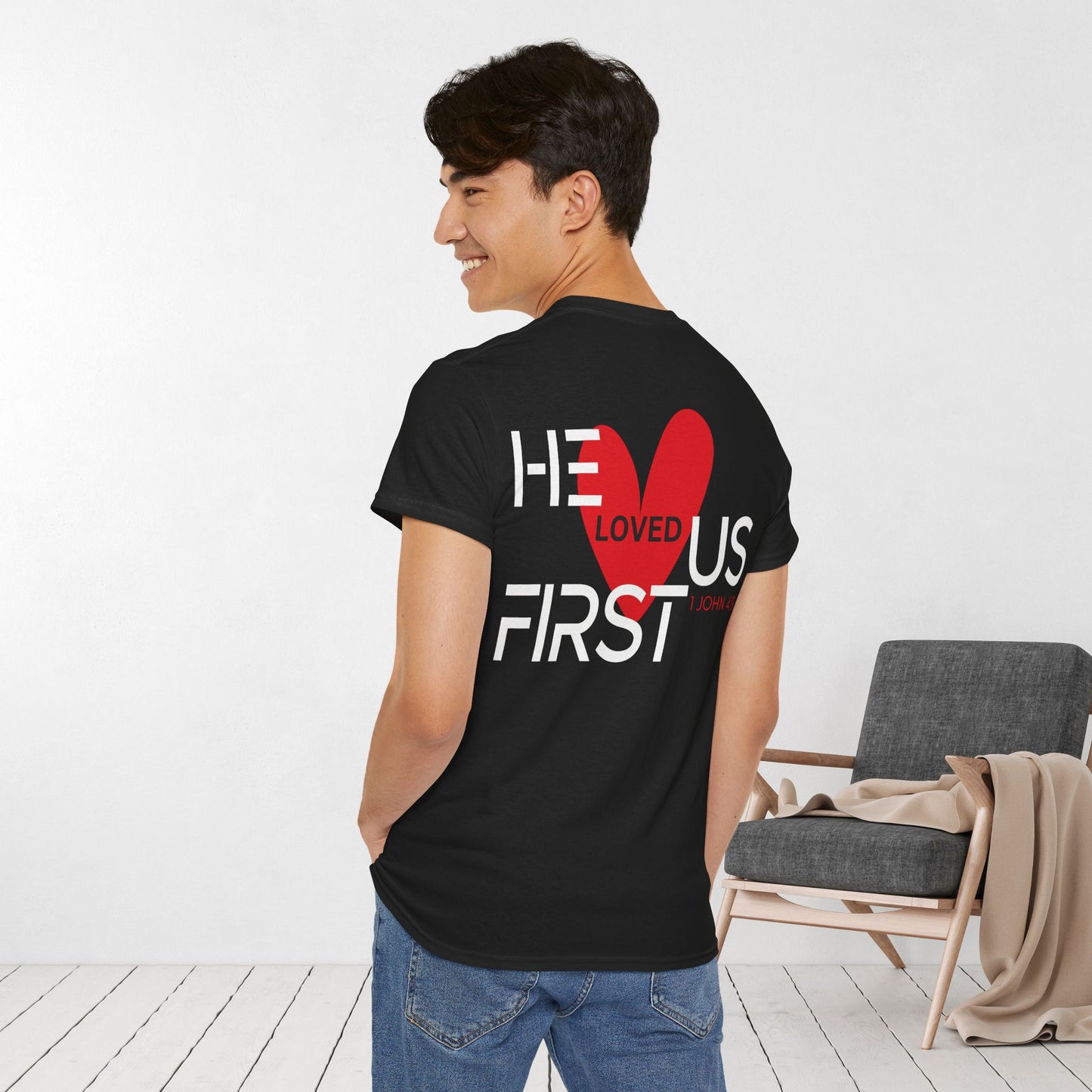 He Loved Us First Heavy Cotton Tee