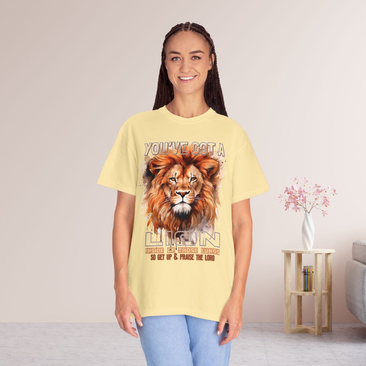 Comfort Colors You've Got A Lion Inside of Those Lungs Shirt - Christian Tee