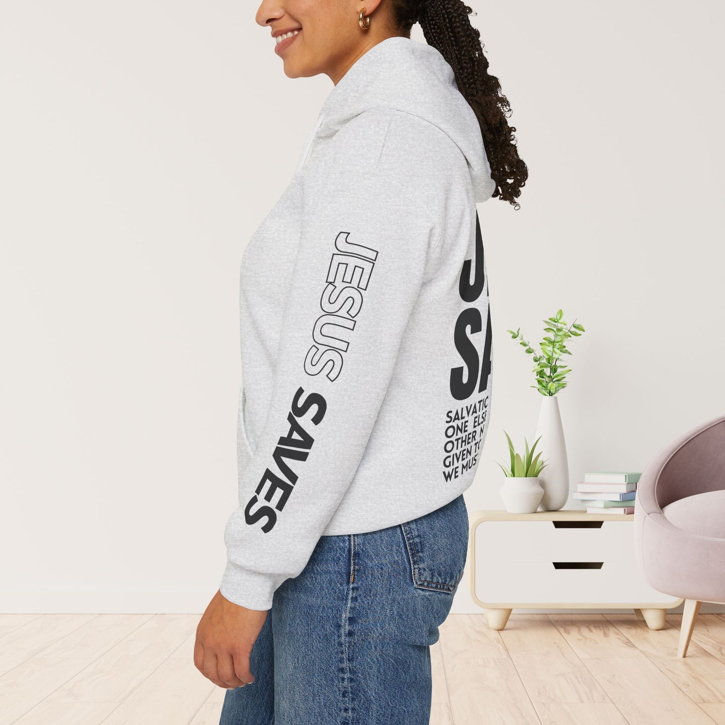 Jesus Saves Hoodie - Acts 4:12 Bible Verse Christian Hoodie