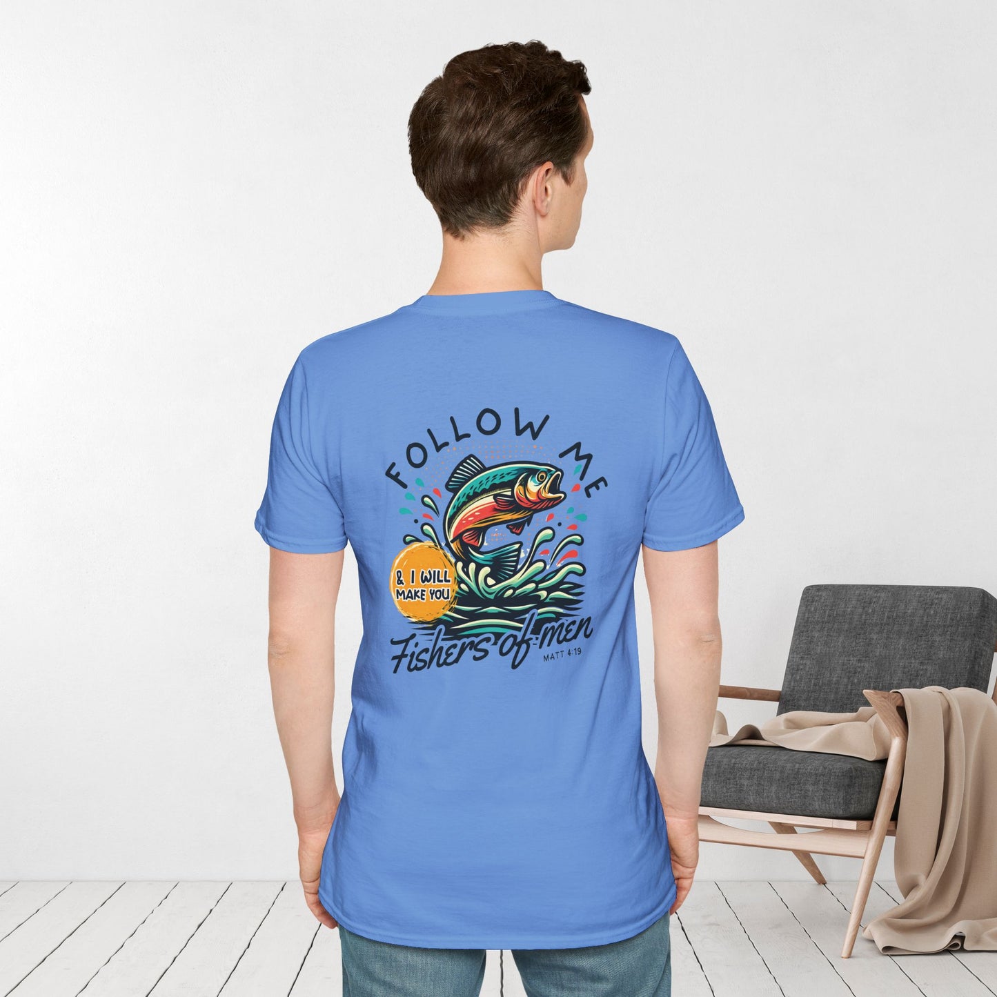 Follow Me Matthew 4:19 Men's Softstyle T-shirt
