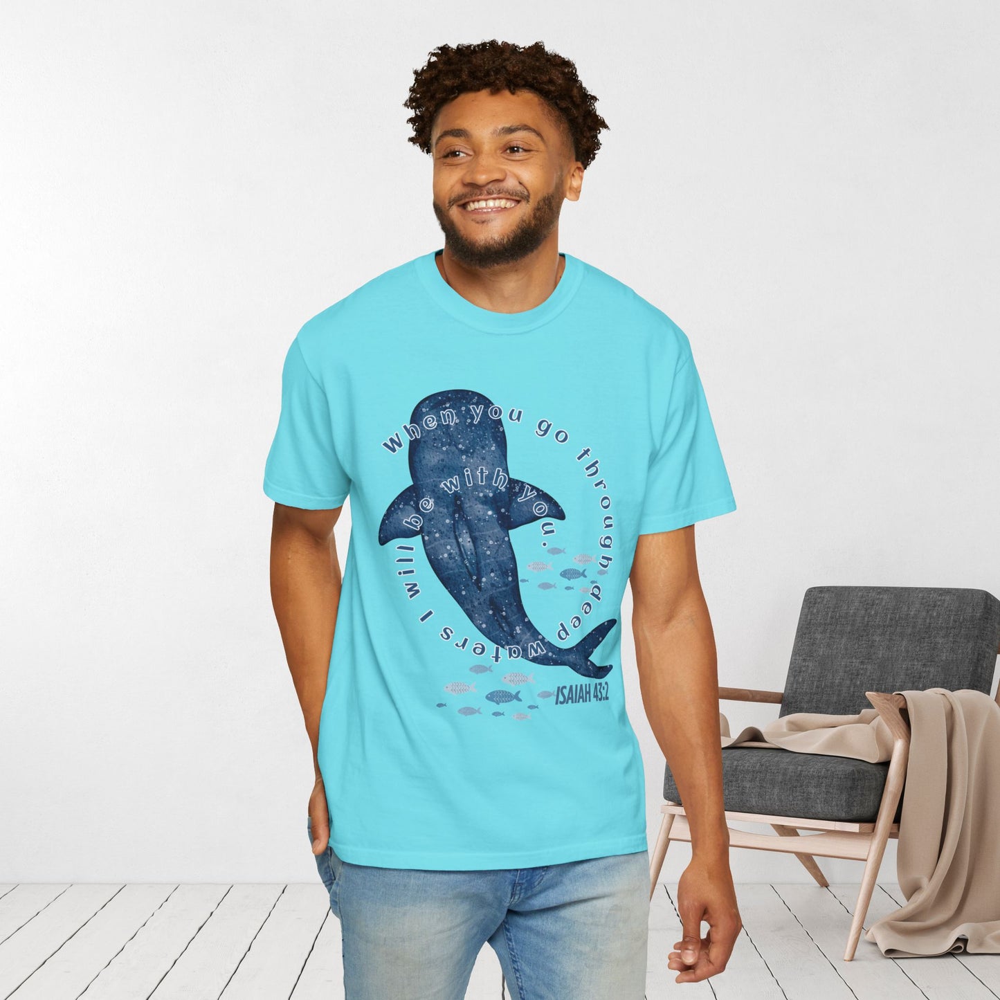 When You Go Through Deep Waters I Will Be With You Comfort Colors Shirt