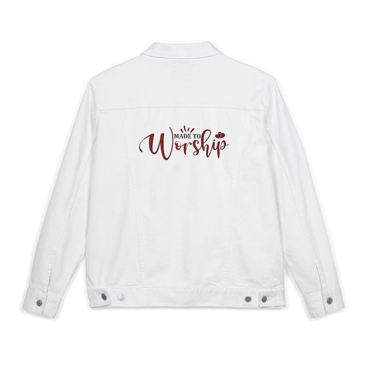 Embroidered Made to Worship Unisex Denim Jacket