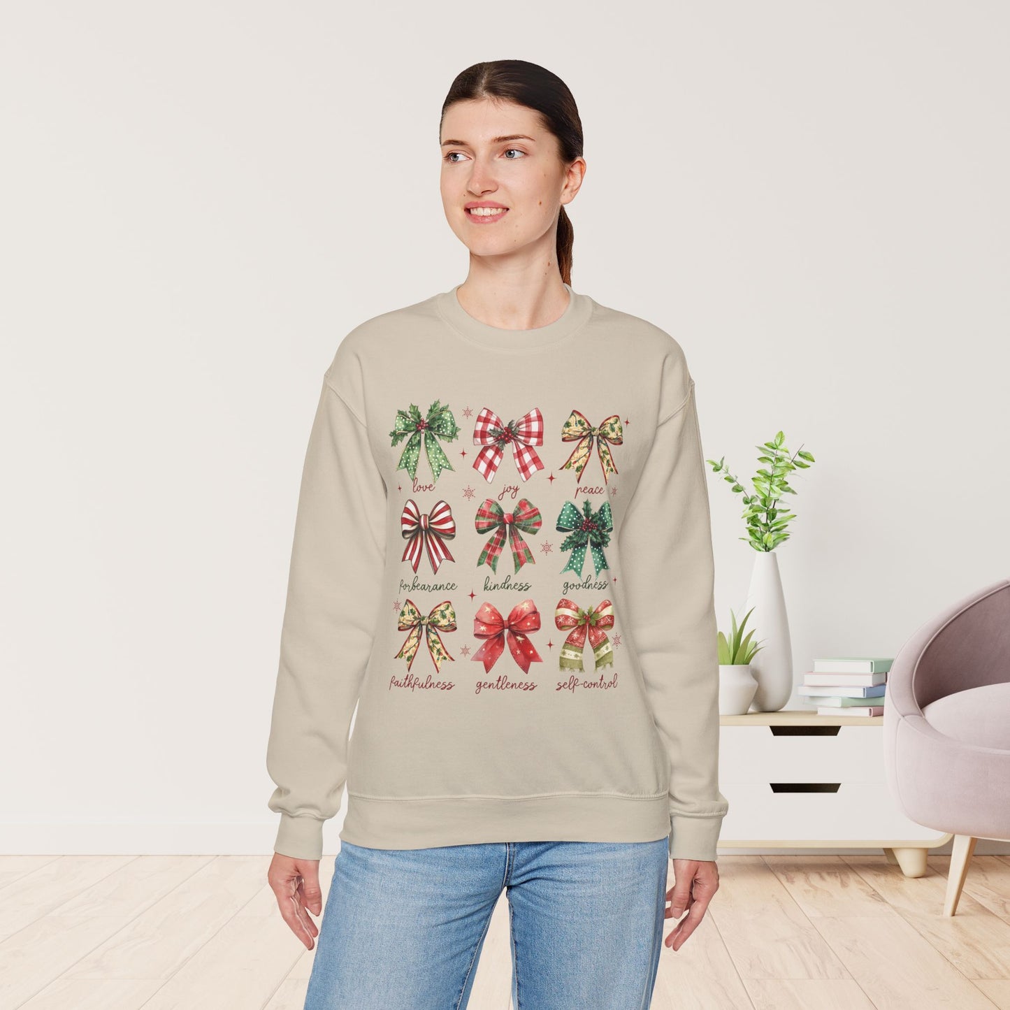 Christmas Fruit of The Spirit Christian Sweatshirt - Christian Pullover