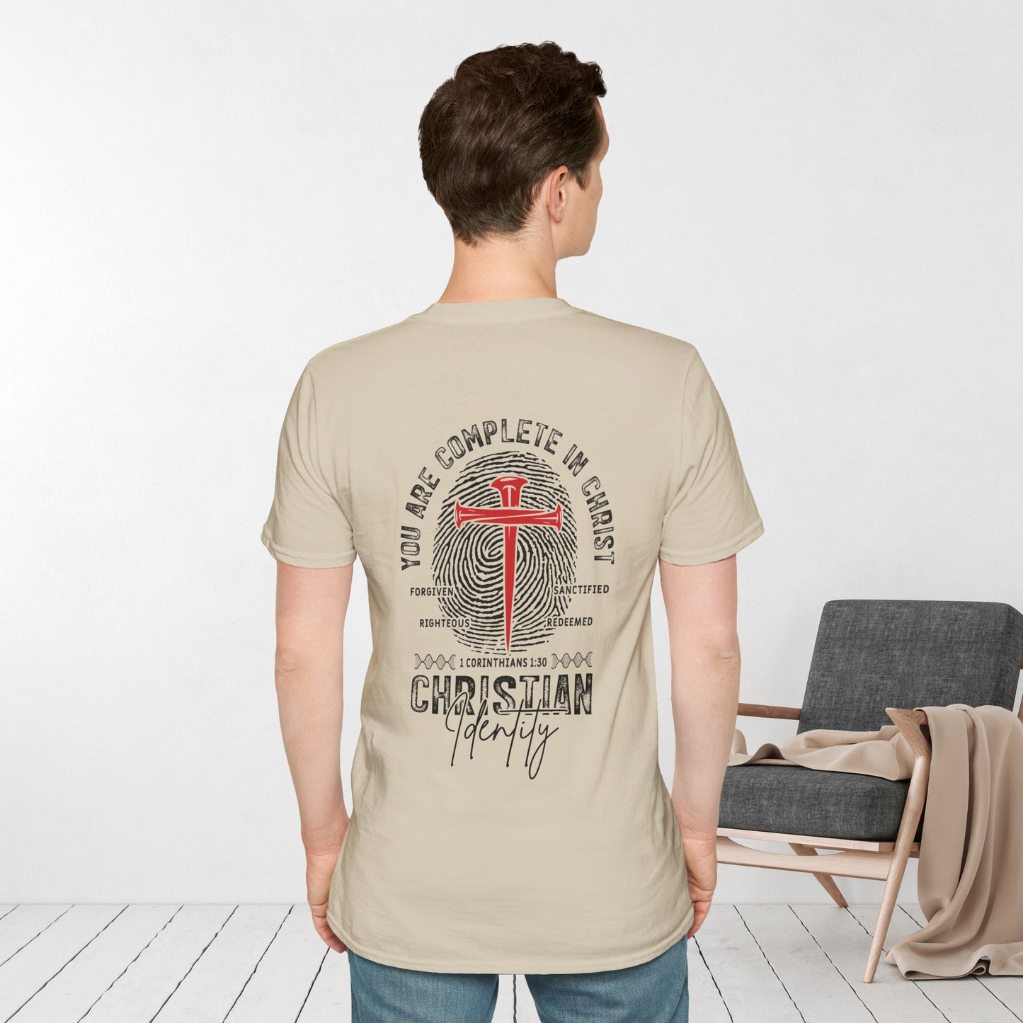 You Are Complete in Christ Softstyle T-shirt - 1 Corinthians 1:30