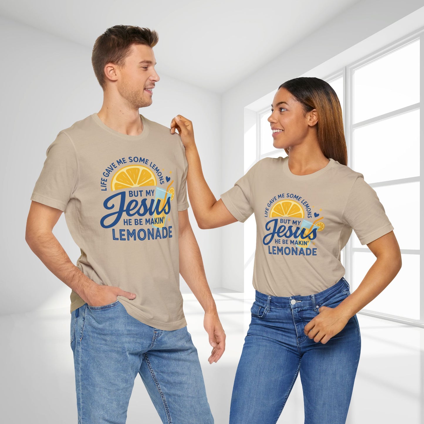 Life Gave Me Lemons But My Jesus Makes Lemonade Soft Cotton Tee
