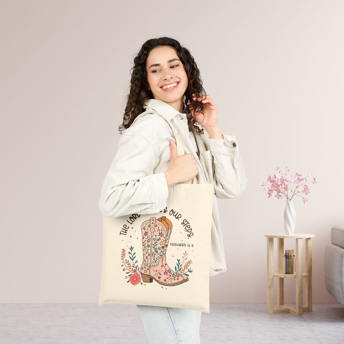 The Lord Guides Our Steps Canvas Tote Bag