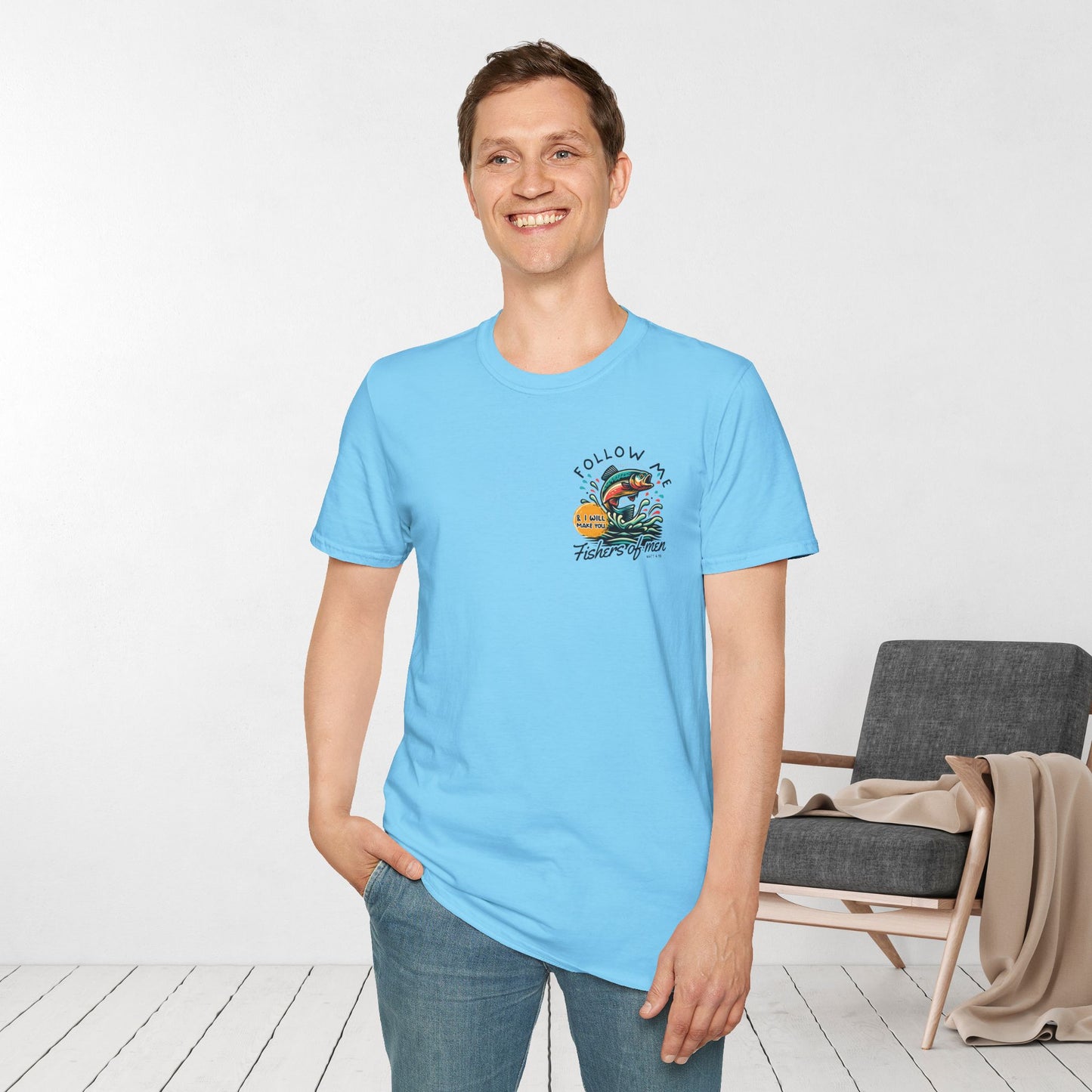 Follow Me Matthew 4:19 Men's Softstyle T-shirt