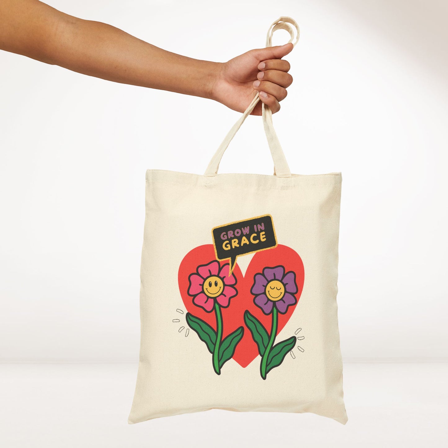 Grow In Grace Canvas Tote Bag
