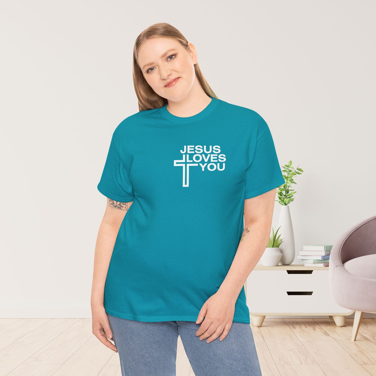 Jesus Loves You Heavy Cotton Tee