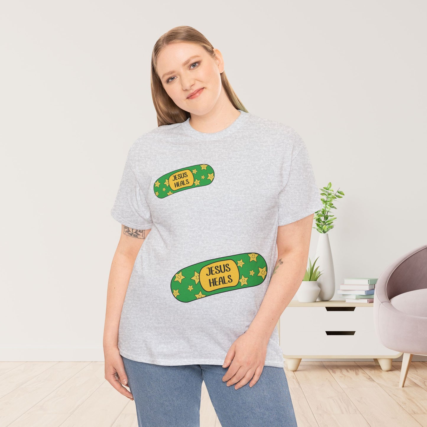 Jesus Heals Heavy Cotton Tee