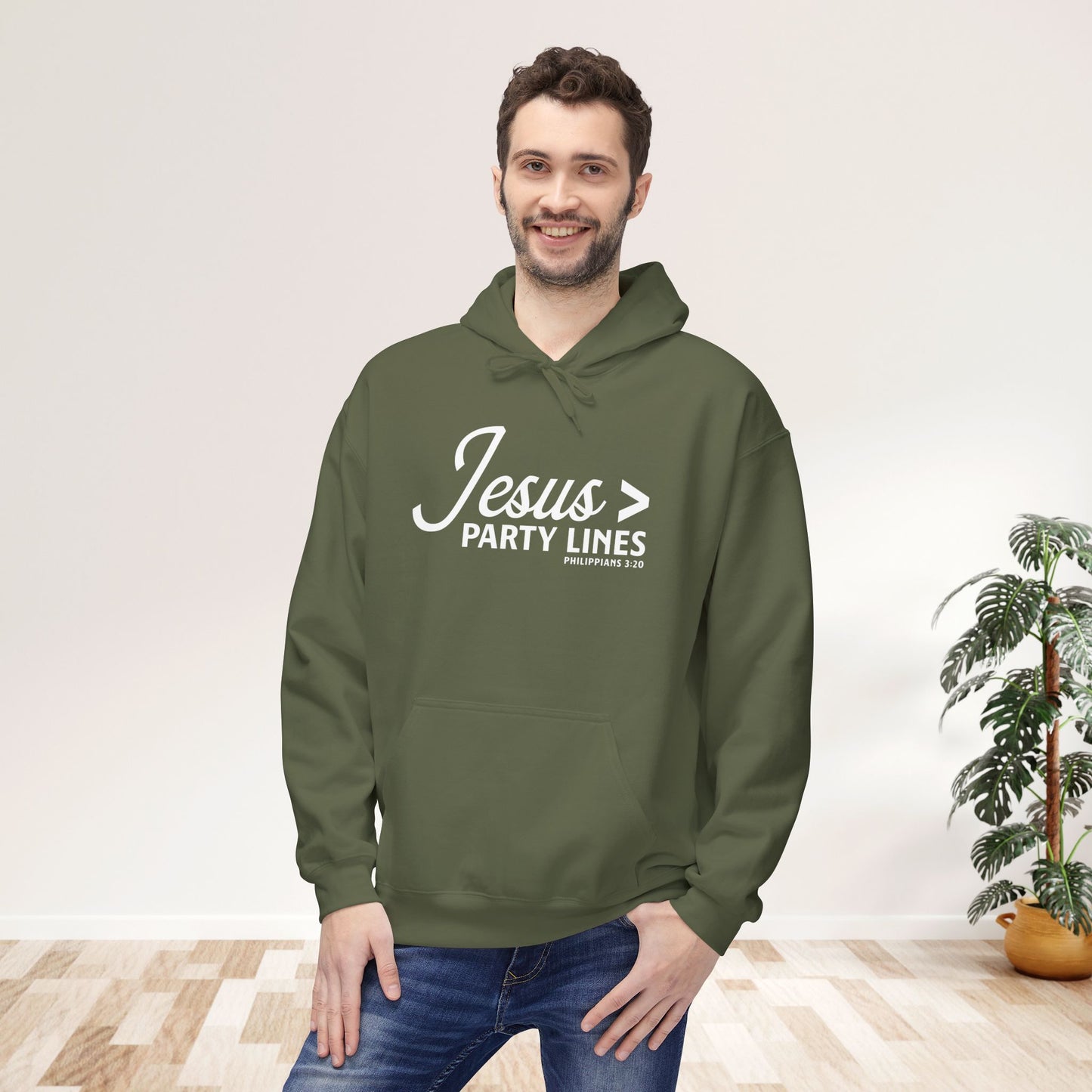 Jesus > Party Lines Unisex Midweight Hoodie