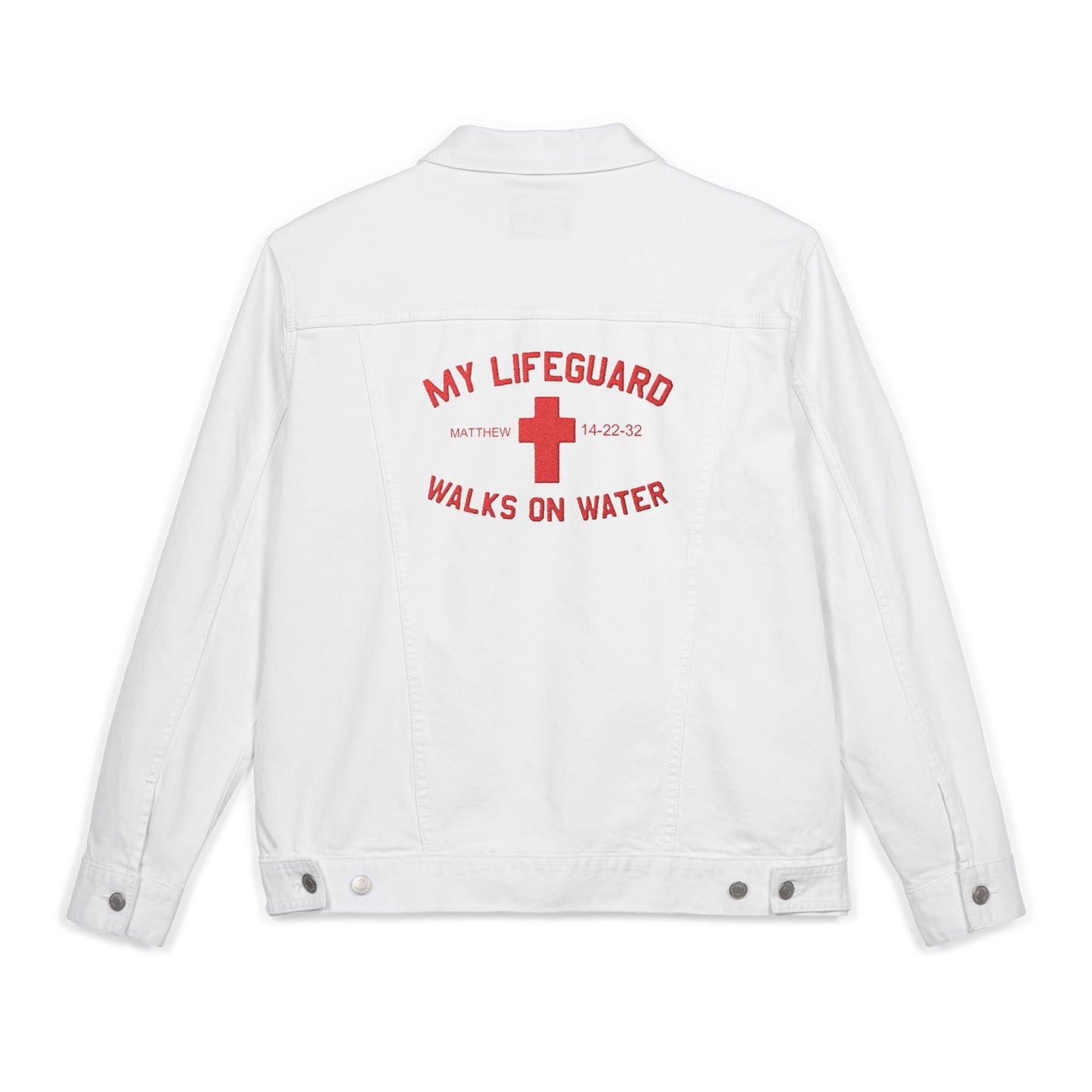 Embroidered My Lifeguard Walks On Water Unisex Denim Jacket