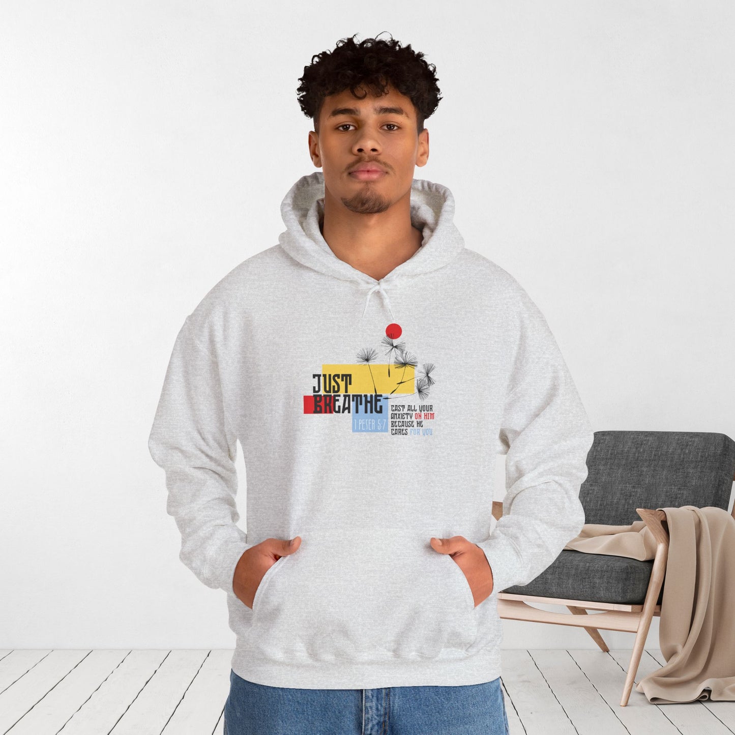 Just Breathe 1 Peter 5:7 Hoodie