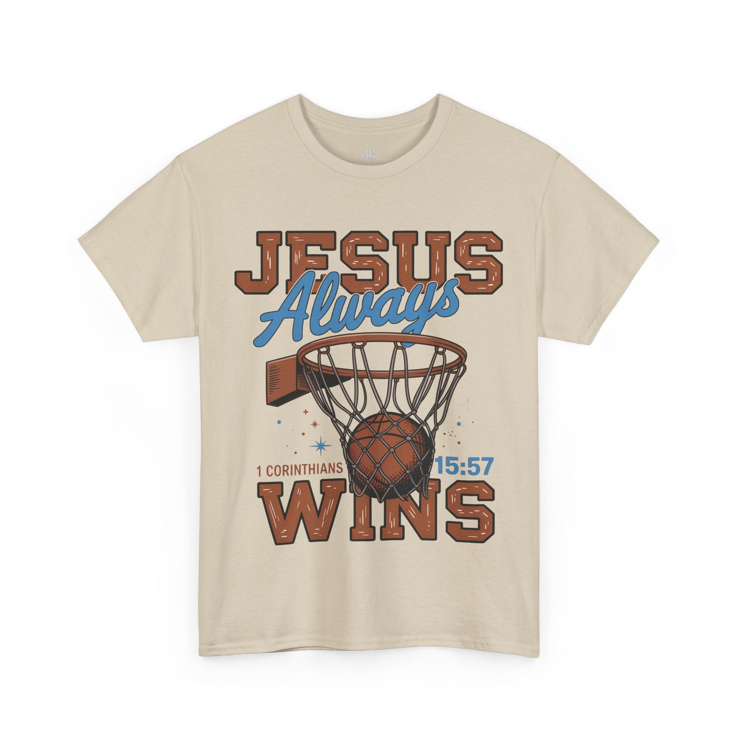 Jesus Always Wins Heavy Cotton Tee